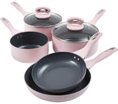 CERMALON K436BP 5-piece Non-stick Pan Set - Pink