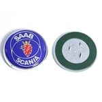 68mm 2 3 Stift Saab Bil Framhuv Motorhuv Emblem Baklucka Stötfångare Märke För Saab 9 3 9 5 9-3 9-5 Saab Emblem Dekal Tillbehör Yalo Front scania