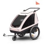 Remorque vélo GoKiddo remorque/buggy pliante freins intégrés évolutif pour 2 enfants