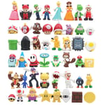 48-pack Super Mario Familj Figurset - Inkluderar Luigi, Yoshi, Bowser, Wario, Peach, Toad och Daisy