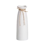 Vase Blanc en céramique séchée pour décoration d'intérieur Moderne, Convient pour Le Foyer, Le Salon, la cheminée, la Chambre à Coucher, la Cuisine, Cadeau décent, 21 cm de Hauteur