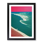 Alone On The Beach Framed Print for Living Room Bedroom Home Office Décor, Wall Art Picture Ready to Hang, Black A4 Frame (34 x 25 cm)