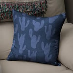 BonaMaison Housse de Coussin Motif, Bleu Taie d'oreiller pour Lit Voiture Canapé Maison Salon Chambre, Décoration D'intérieur, 43x43cm - Conçu et Fabriqué en Turquie