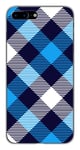 Coque en silicone imprimée compatible Apple iPhone 8 Plus Tartan Bleu