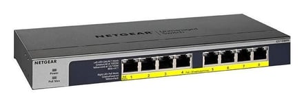 NETGEAR GS108PP Non-géré Gigabit Ethernet (10/100/1000) Connexion Ethernet, sup