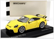 MINICHAMPS 413069206 Porsche - 911 992 GT3 Coupe 2020 - Argent Jantes - Jaune -