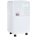 HOMCOM 2L Portable Quiet Dehumidifier, 12L/Day Electric Air De-Humidifier