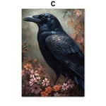 Dark Academia Rose Gothic Victorian Crow Witch Ghost Halloween Wall Art Canvas Maalaus Julisteet Tulosta kuvia Olohuoneen sisustus