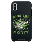 Personalaizer Original Case Compatible with iPhone X-XS Black with a Rick and Morty Logo Acid Design