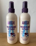 2 x Aussie MOISTURE RECHARGE Leave In Conditioner For Dry, Brittle Hair 250ml