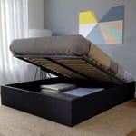 Lit coffre torino 140x190 + 1 sommier / Noir/ 200x155x32 cm