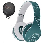 PowerLocus Casque Bluetooth, Casque Audio stéréo Pliable sans Fil et Filaire avec Micro intégré, Micro SD/TF, FM pour iPhone/Wiko/Samsung/iPad/PC (Bleu)