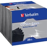 Verbatim Slim Case för CD/DVD, svart/transparent, 25-pack