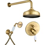 Ensemble de douche complet de couleur bronze antique Gattoni Orta KT100/27VB.OL Bronze