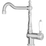 Kitchen Sink tap Made of Brass with a Fixed spout from Smeg Coloniale - Satin Nickel - MIR6NS-1