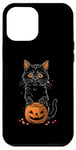 Coque pour iPhone 15 Plus Chat noir Costume d'Halloween Citrouille Pour Femme