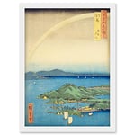 Artery8 A Fine Evening on the Coast, Tsushima Province Tsushima Province Utagawa Hiroshige Japanese Woodblock Artwork Framed Wall Art Print A4