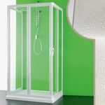 Cabine de douche en forme u en acrylique mod. Venere h 185 cm 70X70X70 cm avec ouverture centrale