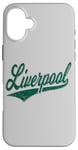 Coque pour iPhone 16 Plus Liverpool England Varsity SCRIPT Maillot de sport classique