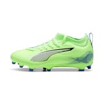 PUMA Ultra 5 Match FG/AG JR Soccer Shoe, Fizzy Apple White-BLUEMAZING, 32.5 EU