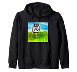 Whimsy in the Field, Funny, eccentric, fanciful Zip Hoodie