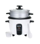 Geepas 0.6L Rice Cooker with Steamer | 350W | Non-Stick Inner Pot, Automatic