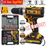 Cordless Drills 21V Driver Set w/ Charger & 2 Battery Electric Screwdriver