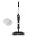 Geepas Digital Steam Mop | Upright Steam Cleaner Floor Mop with 2 Rotating Scrubbing Pads | 2 Steam Setting, Kills 99.9% of Bacteria | LED Display, LED Headlight, 540ML Water Tank, 7M Cord | Black