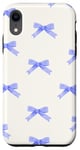 Coque pour iPhone XR Cute Blue Ribbons Aesthetic Pastel Bows Pattern