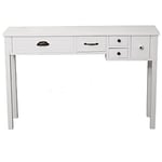 DRW Console de Table d'entrée avec 5 tiroirs en Bois Blanc 120x34x78cm