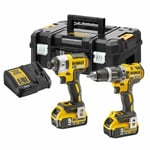 Työkalusarja DeWalt DCK266P2T-QW (DCD796 + DCF887); 18 V; 2x5,0 Ah akku