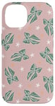 iPhone 14 Aesthetic Green Bow On Light Pink Coquette Pink Christmas Case