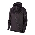 Nike W NK SHLD JKT HD Runway Veste de Sport Femme, Black/(Reflective Silv), FR : S (Taille Fabricant : S)