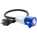 Adapter/övergångssladd Stickpropp 230V Schuko, Skarvuttag 216-6 CEE Gelia