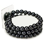 ^CLOSING DOWN SALE 4 x BLACK PEARL BRACELET WITH BASE DIY FLOWER WRIST CORSAGES