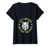 Womens Funny Hog Hunting Let The Dog Do The Talking V-Neck T-Shirt