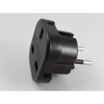 Vhbw - Adaptateur voyage pour prise (connecteur euro vers prise uk) - noir, 250 v / 16 a