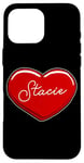 Coque pour iPhone 16 Pro Max Stacie Cœur dessiné à la main – Prénom Cœurs I Love Stacie