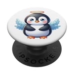 Cute Angel Penguin with Halo and Wings PopSockets Adhesive PopGrip