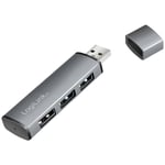 Hub USB 3.1 LogiLink UA0395 boîtier en aluminium, avec LEDs de statut gris