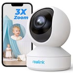 Reolink 5MP PTZ Camera Surveillance WiFi Interieur 2,4/5GHz, Audio Bidirectionnel, Zoom Optique 3X, Détection de Mouvement & Alertes, Vision Nocturne, Accès à Distance, Stockage en Ligne, E1 Zoom