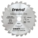 Trend Wood Mitre Saw Blade, 250mm Diameter, 30mm Bore, 24 Teeth, TCT, 3mm Kerf, -5° Hook, CSB/CC25024