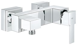 GROHE Robinet de douche mitigeur Sail Cube, montage mural, rosaces carrées incluses, levier en métal, sorties 1/2, installation et nettoyage facile, chromé, 23437000 (Import Allemagne)