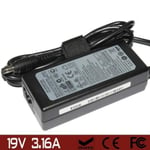 19 V 3.16a 60 W Laptop Ac Adaptateur Chargeur Pour Samsung Np300e5a Np300e5a-A01u Np300v5a Np350u2b - Prix pas cher