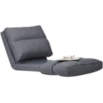 Relaxdays - Chaise longue Fauteuil Relax Matelas pliant Dossier réglable Rembourrage Coussin d'intérieur Pouf 194 cm gris