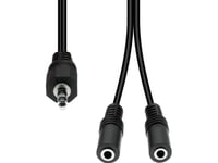 Kabel Proxtend Mini-Jack 3-Pin Splitter Cable M-F Black 20Cm