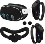 Ensemble d'accessoires de réalité virtuelle pour Meta/Oculus Quest 3, housse de manette de réalité virtuelle, coque de protection en silicone VR, couvre-objectif VR, housses de joystick VR