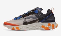 Nike React Element 87 UK 4 EUR  36.5 Wolf Grey Black Thunder Blue New AQ1090 004