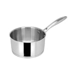 Sitram 711604, Casserole Charleston en acier inoxydable qualité professionnelle Ø 16 cm - tous feux dont induction, Argent