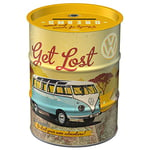 Nostalgic-Art Tirelire rétro Baril de pétrole, Bulli T1 – Let's Get Lost – Idée de Cadeau pour Le Bus VW, en métal, Tire-Lire en Fer-Blanc, 600 ML